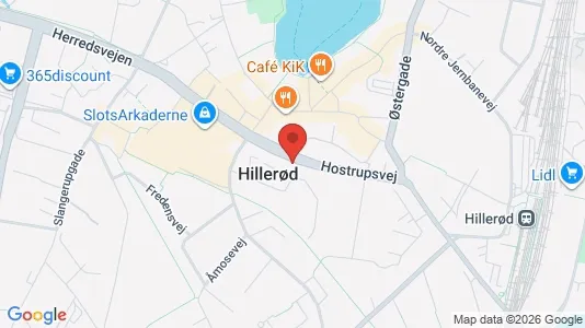 Erhvervslokaler til leje i Hillerød - kort over placeringen