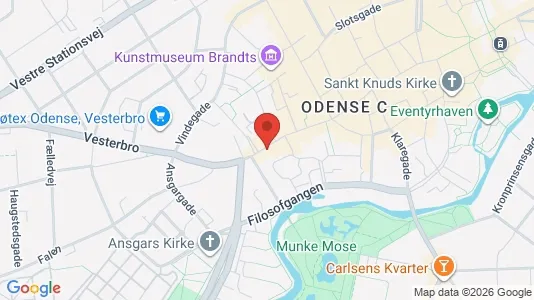 Erhvervslokaler til leje i Odense C - kort over placeringen