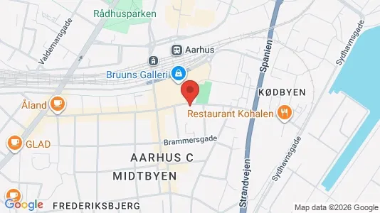 Erhvervslokaler til leje i Århus C - kort over placeringen
