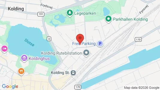 Erhvervslokaler til leje i Kolding - kort over placeringen