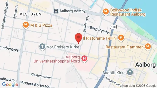 Erhvervslokaler til leje i Aalborg Centrum - kort over placeringen