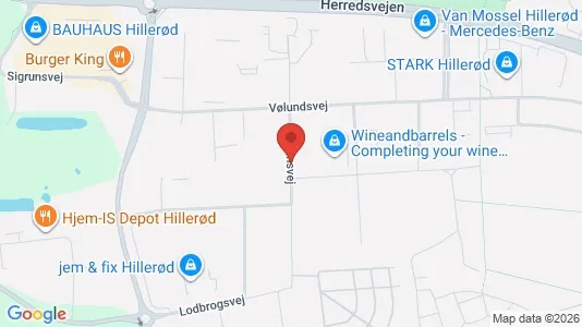 Erhvervslokaler til leje i Hillerød - kort over placeringen