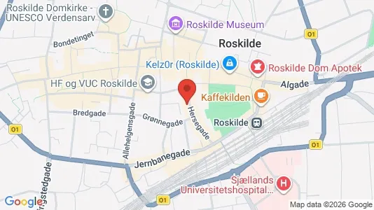 Erhvervslokaler til leje i Roskilde - kort over placeringen