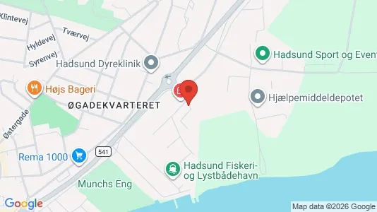 Erhvervslokaler til leje i Hadsund - kort over placeringen