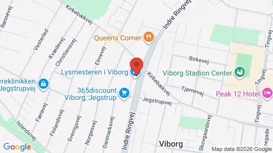 Erhvervslokaler til leje i Viborg - kort over placeringen