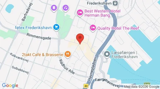Erhvervslokaler til leje i Frederikshavn - kort over placeringen