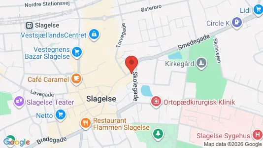 Erhvervslokaler til leje i Slagelse - kort over placeringen