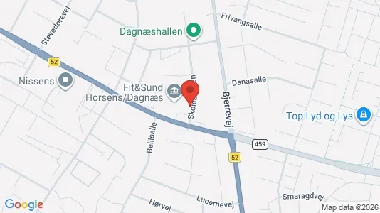 Erhvervslokaler til leje i Horsens - kort over placeringen