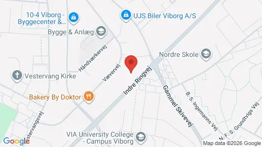 Erhvervslokaler til leje i Viborg - kort over placeringen