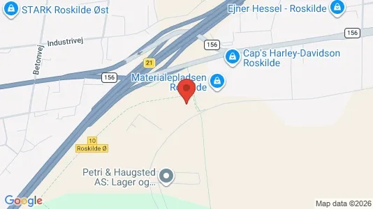 Erhvervslokaler til leje i Roskilde - kort over placeringen