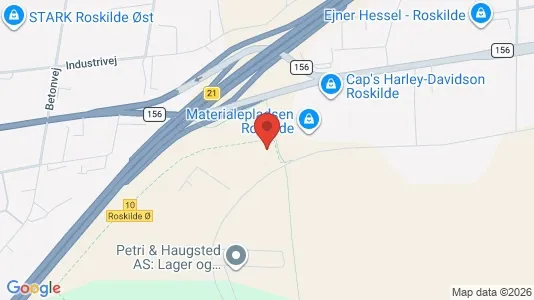 Erhvervslokaler til leje i Roskilde - kort over placeringen
