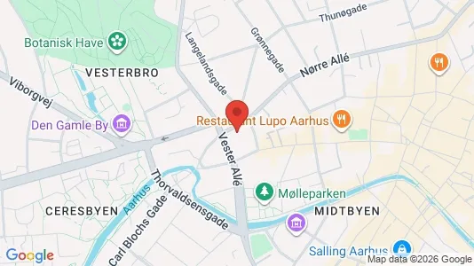 Kontorlokaler til leje i Århus C - kort over placeringen