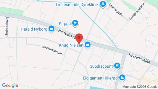 Erhvervslokaler til leje i Hillerød - kort over placeringen