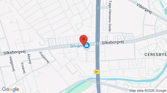 Erhvervslokaler til leje i Århus C - kort over placeringen