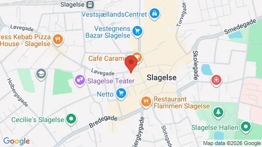 Erhvervslokaler til leje i Slagelse - kort over placeringen
