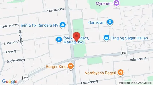 Erhvervslokaler til leje i Randers NØ - kort over placeringen