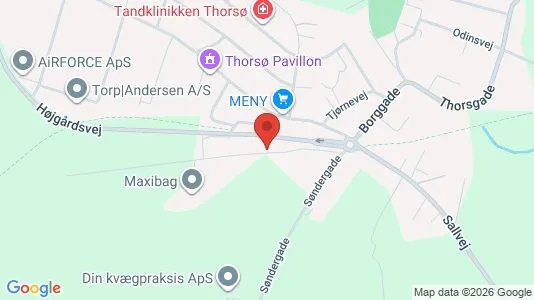 Erhvervslokaler til leje i Thorsø - kort over placeringen