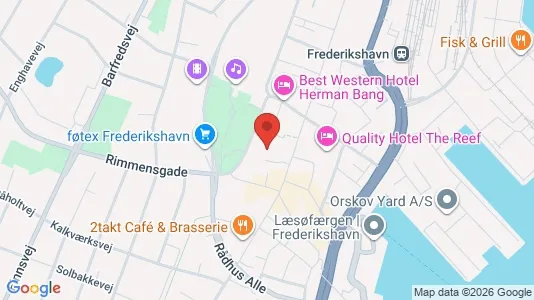 Erhvervslokaler til leje i Frederikshavn - kort over placeringen