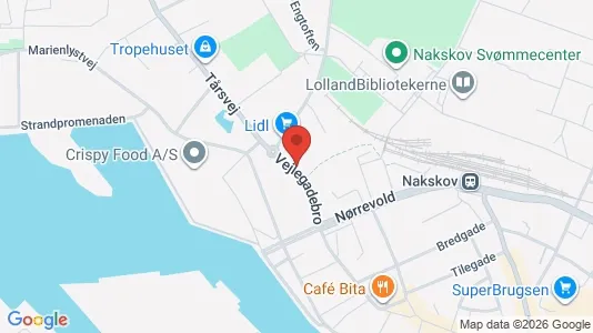 Erhvervslokaler til leje i Nakskov - kort over placeringen