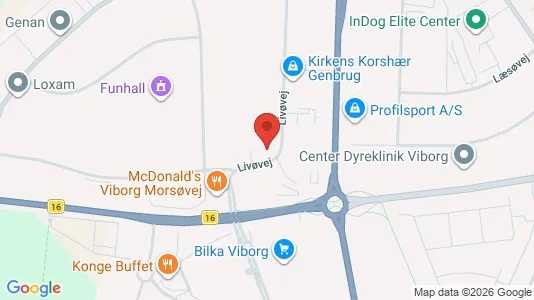 Erhvervslokaler til leje i Viborg - kort over placeringen