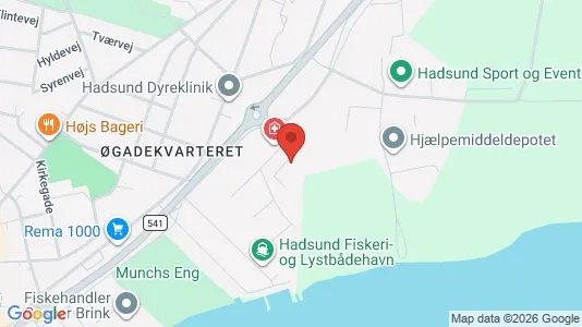 Erhvervslokaler til leje i Hadsund - kort over placeringen