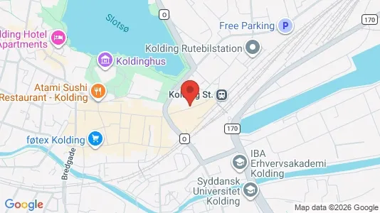 Erhvervslokaler til leje i Kolding - kort over placeringen