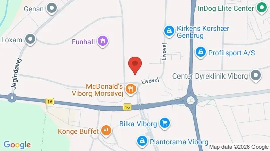 Erhvervslokaler til leje i Viborg - kort over placeringen