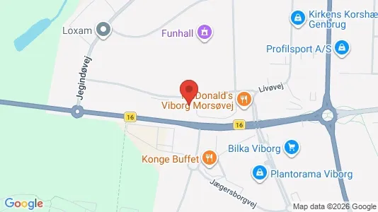 Erhvervslokaler til leje i Viborg - kort over placeringen