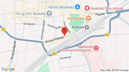 Erhvervslokaler til leje i Roskilde - kort over placeringen