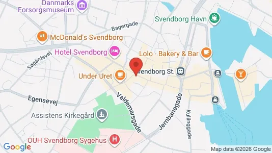 Erhvervslokaler til leje i Svendborg - kort over placeringen