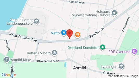 Erhvervslokaler til leje i Viborg - kort over placeringen