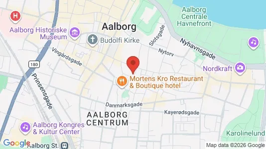 Erhvervslokaler til leje i Aalborg Centrum - kort over placeringen