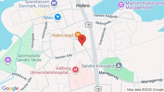 Erhvervslokaler til leje i Hobro - kort over placeringen