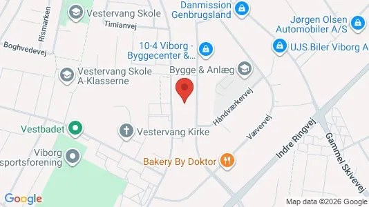 Erhvervslokaler til leje i Viborg - kort over placeringen