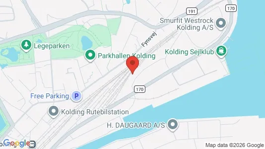Erhvervslokaler til leje i Kolding - kort over placeringen