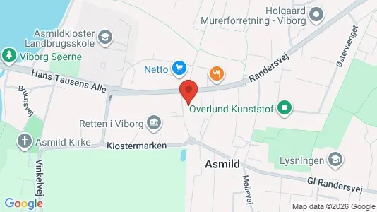 Erhvervslokaler til leje i Viborg - kort over placeringen