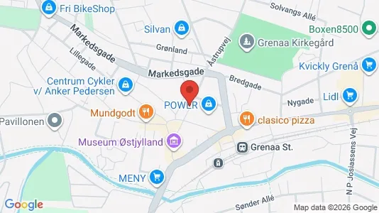 Erhvervslokaler til leje i Grenaa - kort over placeringen