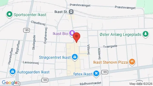 Erhvervslokaler til leje i Ikast - kort over placeringen