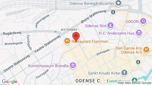 Erhvervslokaler til leje i Odense C - kort over placeringen