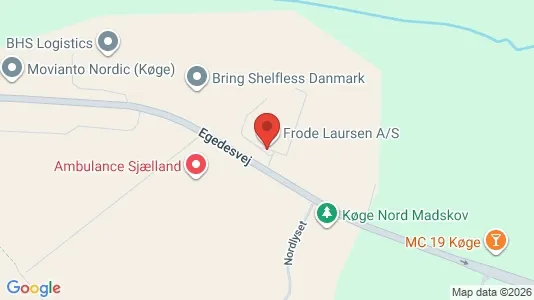 Erhvervslokaler til leje i Køge - kort over placeringen