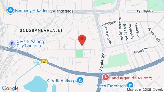 Erhvervslokaler til leje i Aalborg Centrum - kort over placeringen