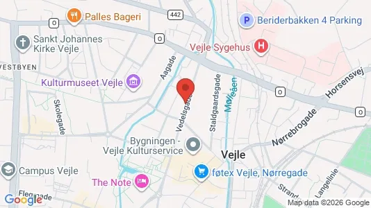 Erhvervslokaler til leje i Vejle Centrum - kort over placeringen