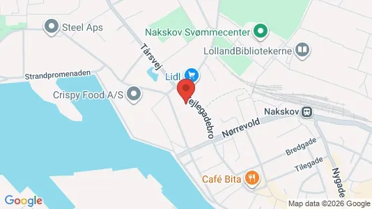 Erhvervslokaler til leje i Nakskov - kort over placeringen