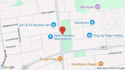 Erhvervslokaler til leje i Randers NØ - kort over placeringen