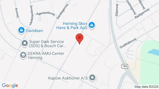 Erhvervslokaler til leje i Herning - kort over placeringen