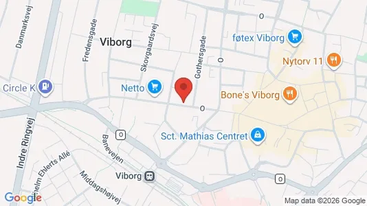 Erhvervslokaler til leje i Viborg - kort over placeringen