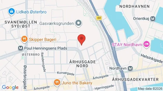 Erhvervslokaler til leje i Østerbro - kort over placeringen