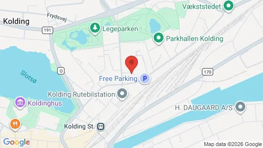 Erhvervslokaler til leje i Kolding - kort over placeringen