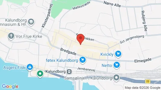 Erhvervslokaler til leje i Kalundborg - kort over placeringen