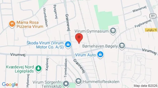 Erhvervslokaler til leje i Virum - kort over placeringen